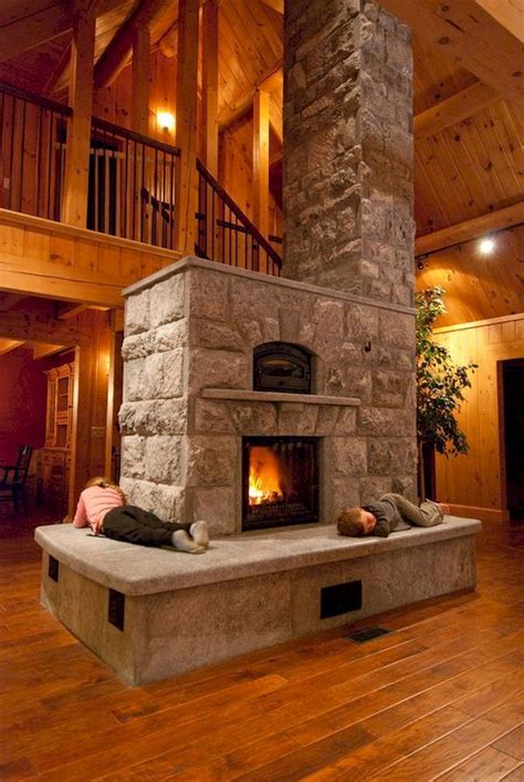 Cool 60 Stunning Log Cabin Homes Fireplace Design Ideas