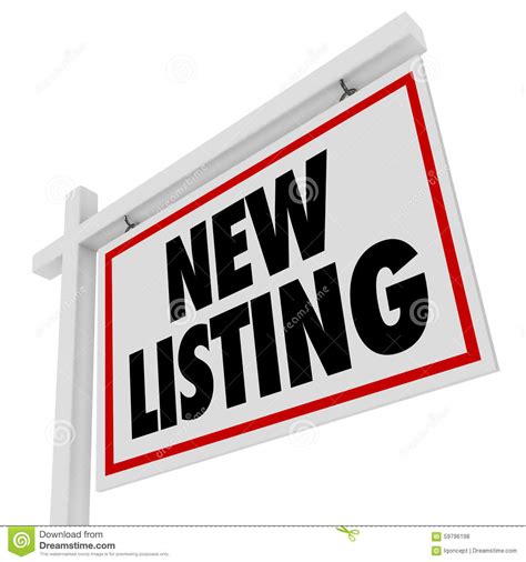 New Listing Real Estate Home House For Sale Sign Agency Stock ...