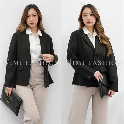 Jual NIMI Blezer Kerja Wanita Blazer Hitam Formal Jas Kerja Kantor