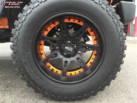 Jeep Wrangler Moto Metal Mo961 Wheels Chrome Orange Insert