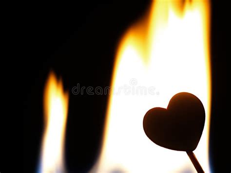 Flaming Heart On A Black Background Stock Image Image Of Fiery