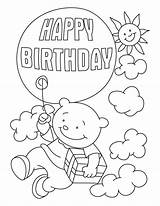 Coloring Birthday Happy Grandpa Balloon Popular sketch template