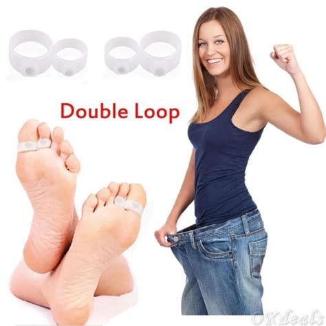 4pcs2 Pair Silicone Foot Massage Magnetic Toe Ring Fat Burning Slimming Burn Women Lose Weight