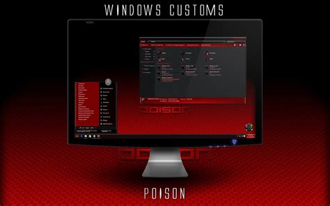 Тема Poison для Windows 10 — оригинальное темно красное оформление