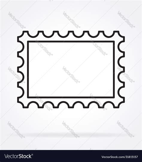 Simple Classic Postage Stamp Outline Royalty Free Vector