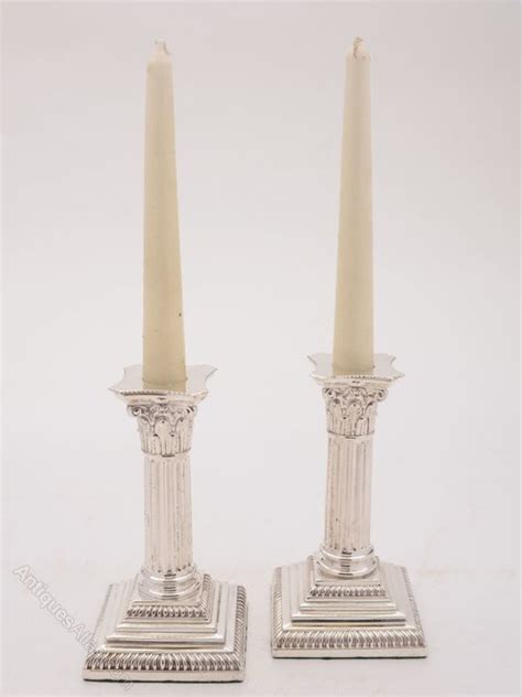 Antiques Atlas Pr Of Elegant Silver Plated Edwardian Candlesticks