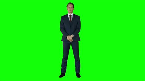Wear View Of Businessman Thinking On Green Screen In Ultra Hd Stock