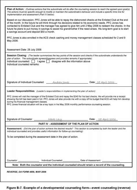 Army Initial Counseling Examples Template Business