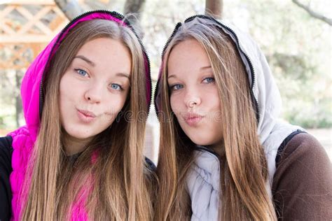 Close Up Of Pretty Twins Stock Image Image Of Lovely 27326225