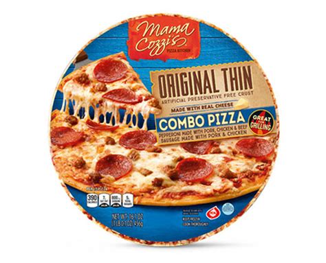 Thin Crust Combo Or Four Meat Pizza Mama Cozzis Pizza Kitchen Aldi Us