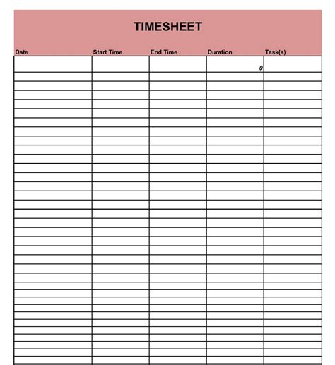 Timesheet Template Free Printable Of 20 Payroll Timesheet Templates