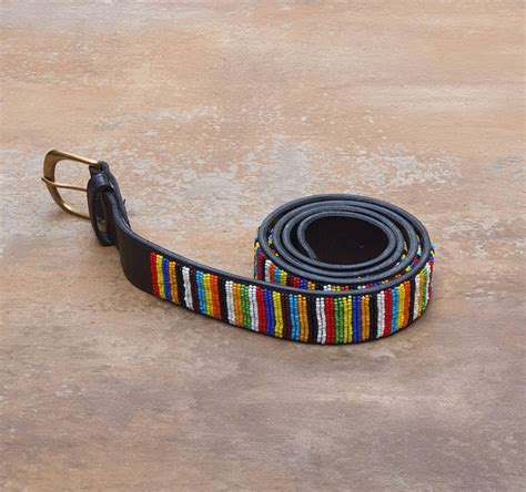 36 42 Beaded Maasai Belt Leather Beaded Belt Mens Belt Handmade