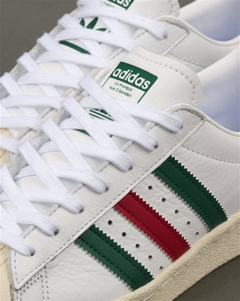 Adidas Superstar 80s Trainers Whitegreenrubyshell Toeshoeoriginals