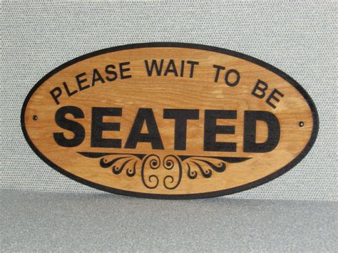 16 Oval Wood Please Wait To Be Seated Restaurant Sign Etsy Uk