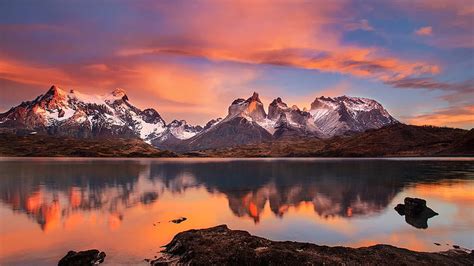 1080p Free Download Lake Dixon Blue Lake Mountains Andes Chilean