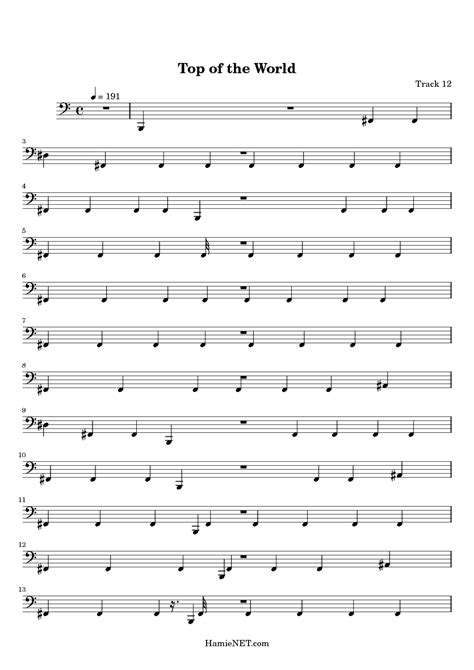 Top Of The World Sheet Music Top Of The World Score