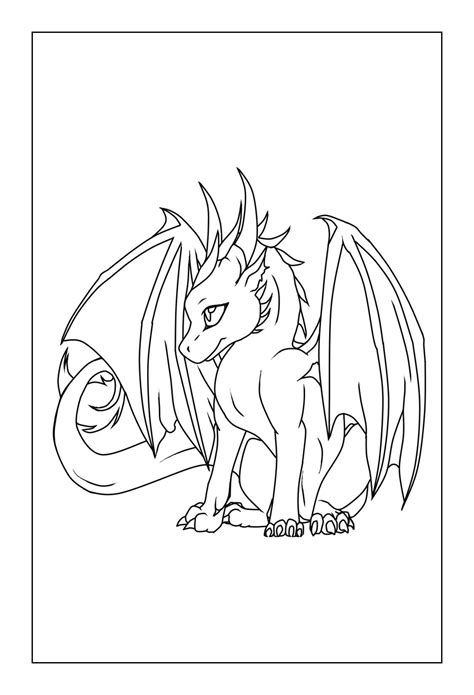 Cute Easy Kawaii Cute Character Dragon Coloring Pages Kidsworksheetfun