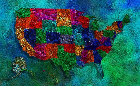 United States Map Painting By Jack Zulli