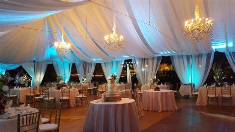Soft Colored Up Lighting Outdoor Wedding Reception Tent Tent Lighting