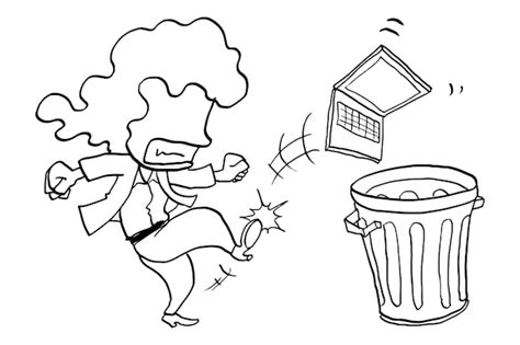 premium vector angry female business woman kicking out laptop to trash can stress concept