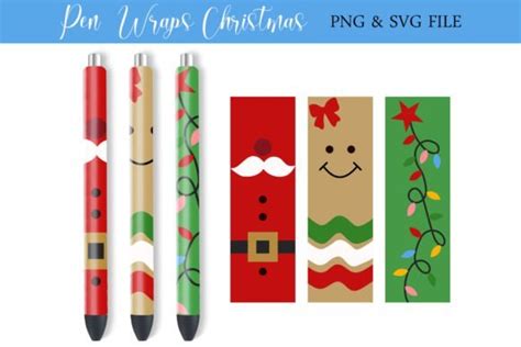 Download Christmas Pen Wraps - Free SVG