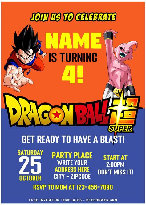 Free Free Editable Pdf Dragon Ball Z 2 Adventure Birthday Invitation