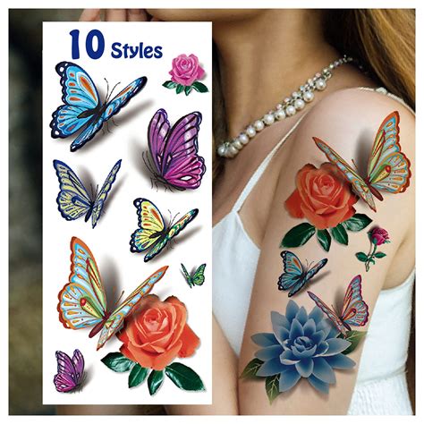 Buy Cerlaza 78 Styles Temporary Tattoos For Women Adults 3d Butterfly Tattoo Stickers Realistic