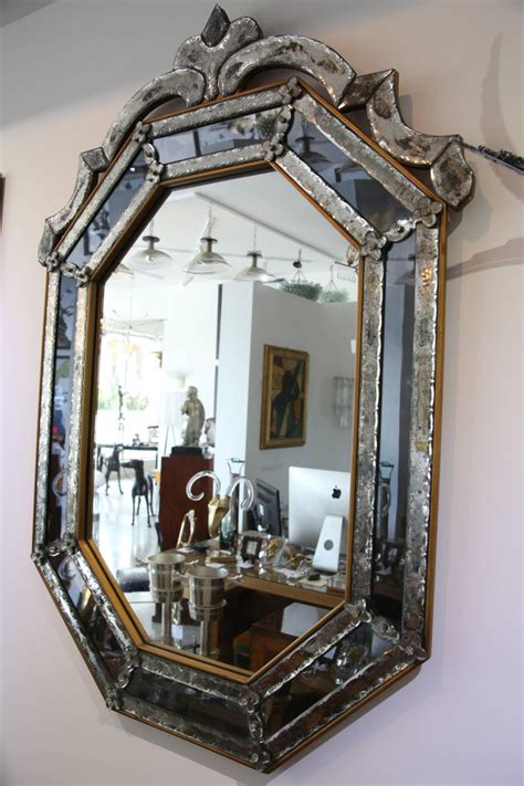 Midcentury Venetian Murano Glass Wall Mirror At 1stdibs