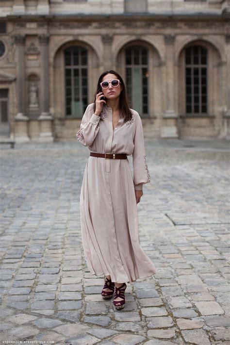 Carolines Mode StockholmStreetStyle Nude Long Dresses Coco Chanel