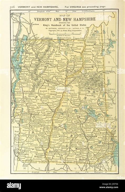 Map Of Vermont And New Hampshire Hi Res Stock Photography And Images