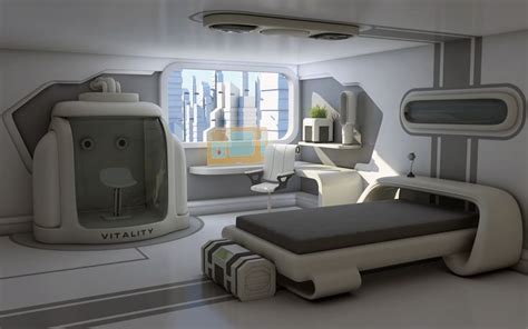 Quarterspng Futuristic Bedroom Spaceship Interior Futuristic