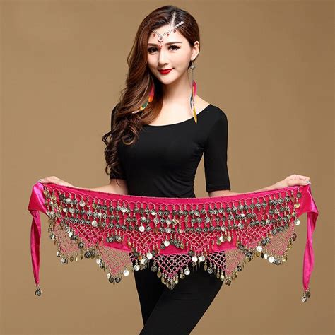 Belly Dance Accessories Sexy Costumes Velvet Belly Dance Coin Belt Gold