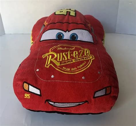 Disney Pixar Cars Lightning Mcqueen Plush Pillow 14” Stuffed Race Car