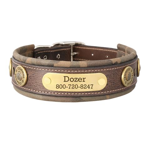 Hornaday Artisan Padded Leather Dog Collar With Nameplate Hunting Dog