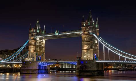 3840x2306 Bridge City England Lights London Night River Tower