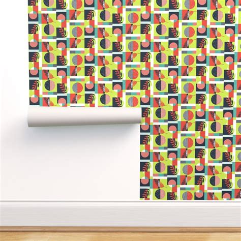 Retro Colorblock Wallpaper Funky Colorblock By Etsy