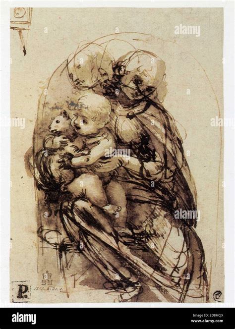 Leonardo Da Vinci Virgin Child And Cat 1478 1481 Pen And Ink With