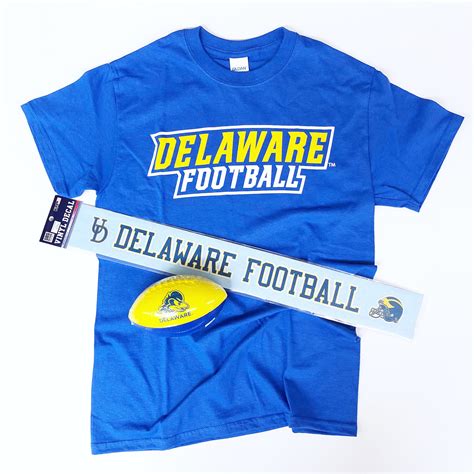 University Of Delaware Football T Shirt Royal National 5 And 10