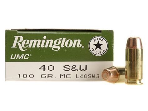 Remington Umc Ammo 40 Sandw 180 Grain Full Metal Jacket