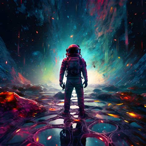 A Colorful Illustration Of An Astronaut Lost In Space Impossible