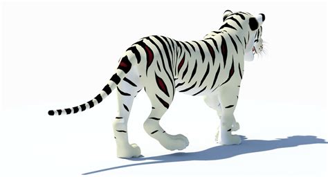 Cartoon Tiger White Natural 3d Model