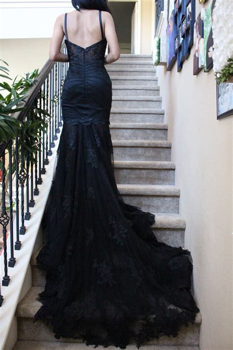 Black Lace Mermaid Dress Black Dress Custom Made Black Etsy