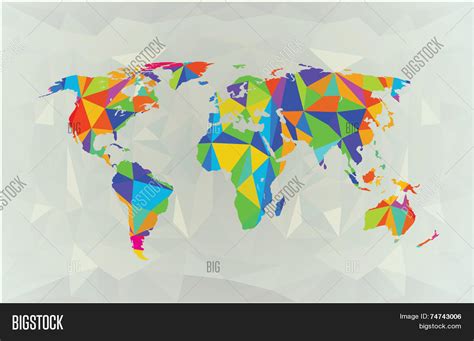 World Map Polygonal Vector And Photo Free Trial Bigstock