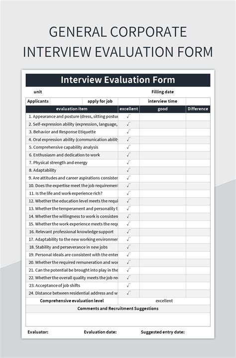 Personnel Interview Evaluation Form Excel Template An Vrogue Co