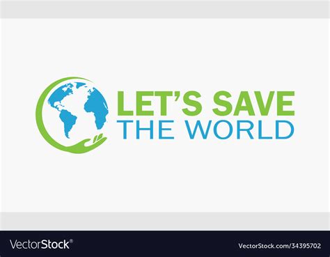 Save Our World Logo Concept Royalty Free Vector Image