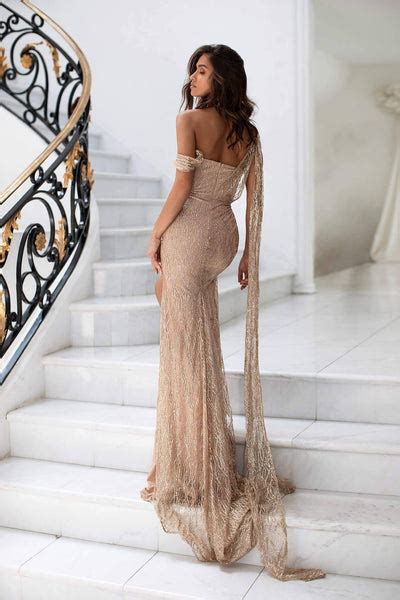 Gabriela Gold Glitter Gown Afterpay Zip Pay Sezzle Laybuy
