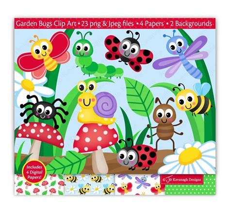 Cute Bugs Clipart Insects Clipart Garden Bugs Clipart