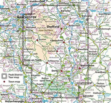 Fietskaart 04 Tour Map Peak District And Derbyshire Ordnance Survey