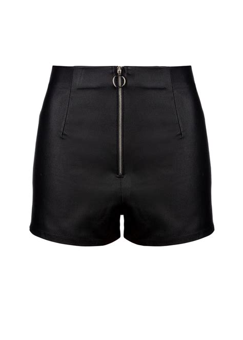 High Waisted Faux Leather Shorts Leather Shorts High Waist Shorts