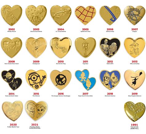 Variety Movie Gold Heart Pins Variety The Childrens Charity Of Florida